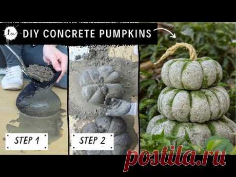 DIY Concrete Pumpkin Idea for fall | Lily Ardor