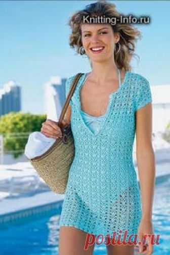 Летняя туника Начинаем вязать туничку! опрос проводился здесь https://www.stranamam.ru/  Легкую кофточку для жарких летних дней можно связать из любой натураль­ной пряжи.