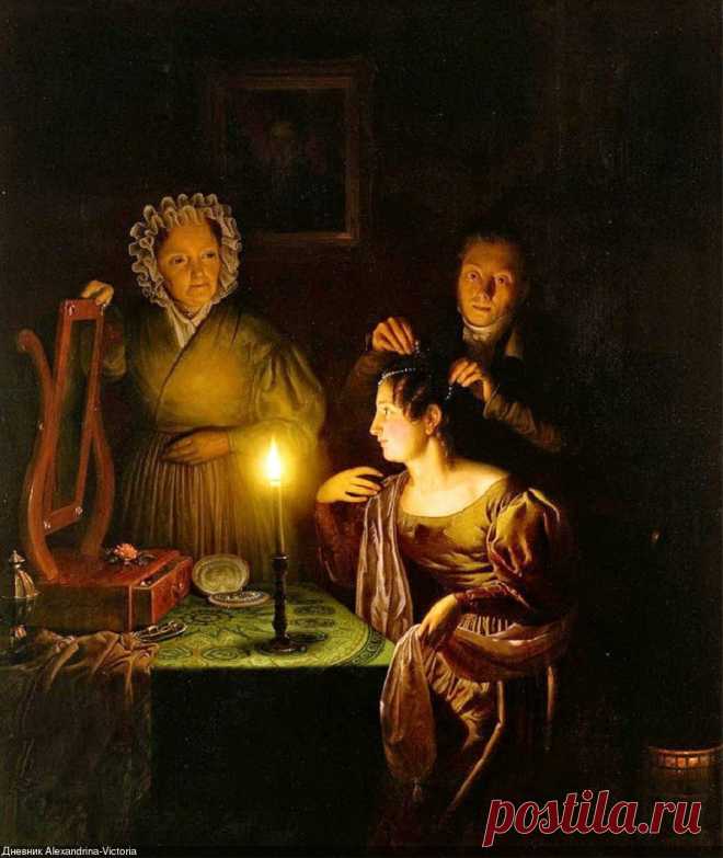 Petrus van Schendel (Dutch/Belgian, 1806-1870)... Гори, свеча – душе с тобой спокойно, Нас видит Бог, он с нами, здесь, в ночи.