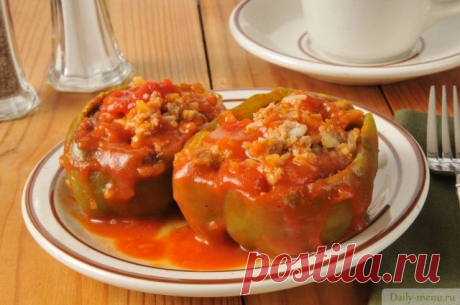 Болгарские перцы, фаршированные мясом, рисом и овощами - Рецепты от Daily-menu.ru