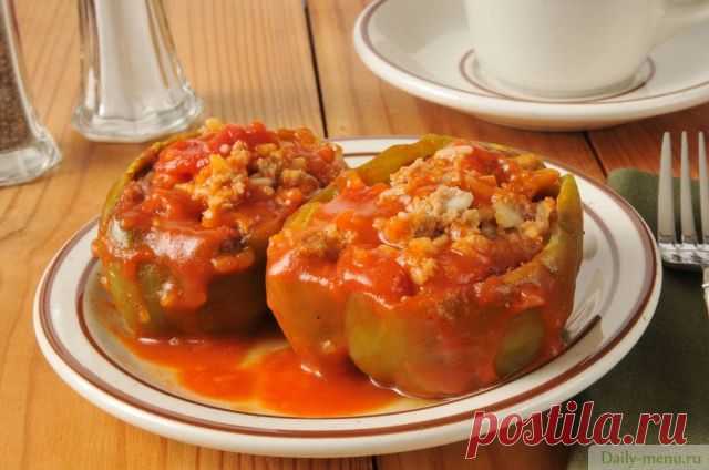 Болгарские перцы, фаршированные мясом, рисом и овощами - Рецепты от Daily-menu.ru