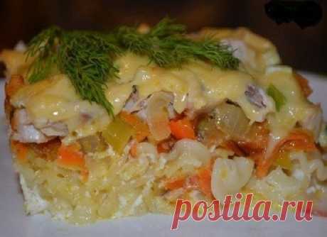 запеканка из макарон с курицей