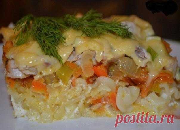 запеканка из макарон с курицей