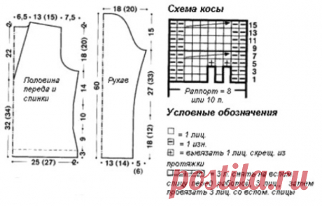 Pullover with braids and a V-neck