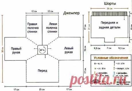 Кофточка и шорты для малыша, связанные крючком