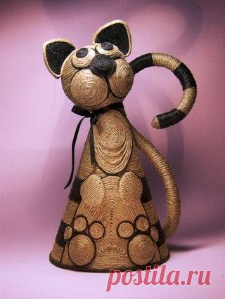 Поделки из джутовой нити, подборка