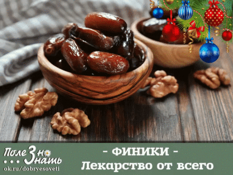 Питаясь только одними финиками, человек способен жить, не опасаясь за своё здоровье, более 10 месяцев. 
* Люди, которые едят финики, обычно имеют крепкие зубы и дёсны. 
* Финики не обрабатывают серной кислотой. 
* Люди, которые включают финики в свой ежедневный рацион, почти никогда не впадают в депрессию. 
* Их употребление позволяет в короткий срок вывести из организма шлаки и токсины, избавиться от ожирения, укрепить свой иммунитет, улучшить память. 
* В составе этого вкусного сухофрукта дие