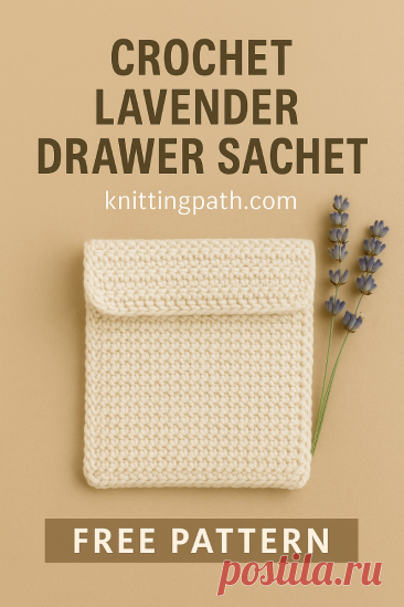 Crochet Lavender Drawer Sachet (Envelope Style)