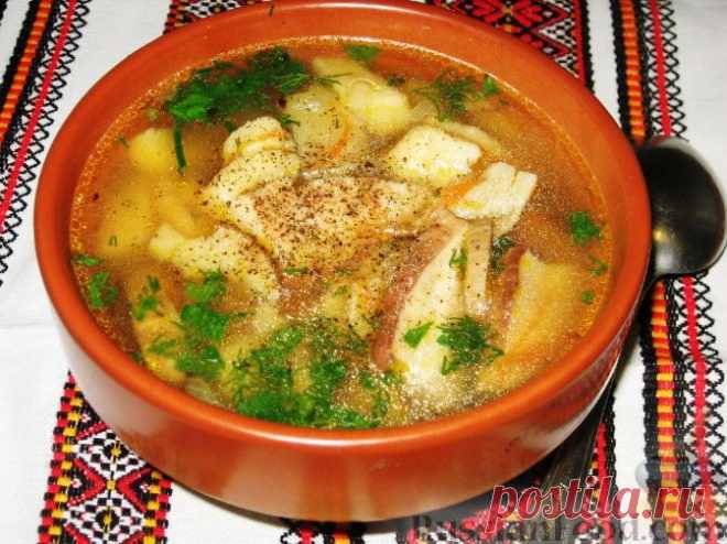 Рецепт: Суп с белыми грибами и картофельными галушками на RussianFood.com