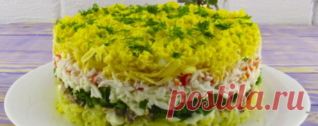 Картофельный салат с сардиной и крабовыми палочками Аристократ вкусный рецепт с фото пошагово и видео - TvCook.ru