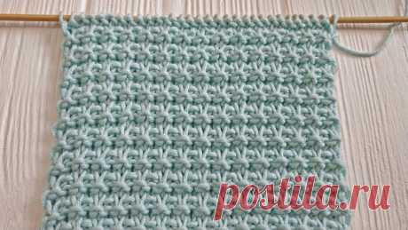 Простой вафельный узор спицами. / knittingideas.ru