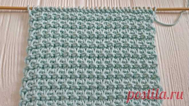 Простой вафельный узор спицами. / knittingideas.ru