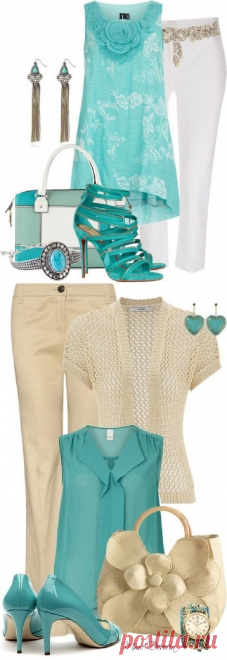 Луки в бирюзовом цвете. — Модно / Nemodno