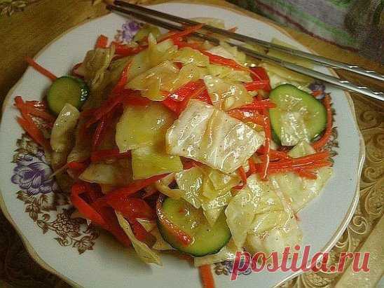 Салат из капусты и огурцов по-корейски