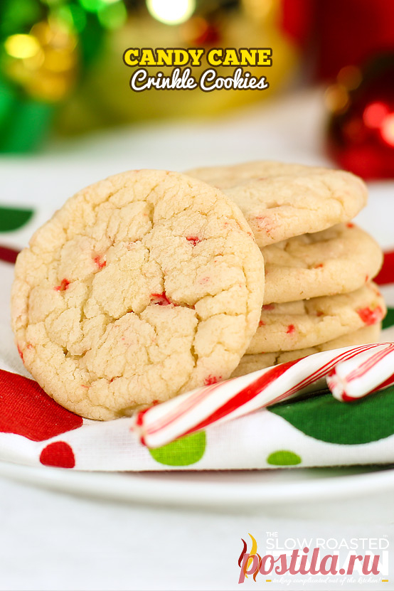 Candy Cane Crinkle Cookie