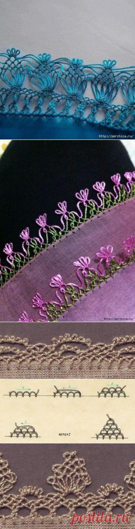 Турецкое кружево - урок 3 *Обвязка края*- пико