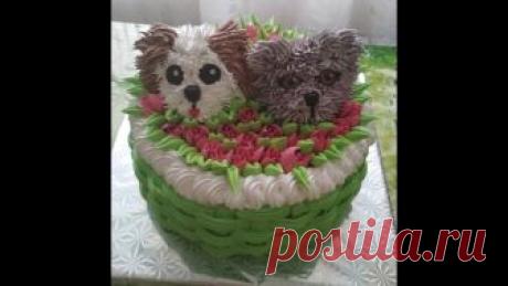 Украшение - Кремовый тортик. Украшала торт Белково заварным кремом.