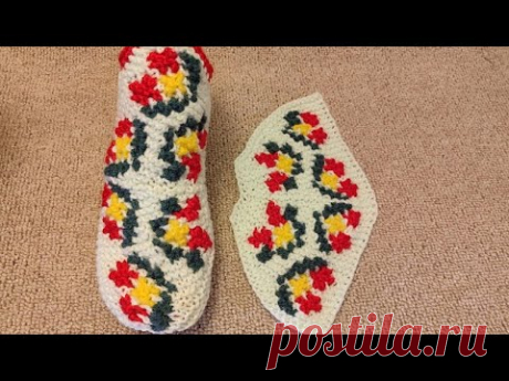 Яркие, красочные тапочки Передняя часть