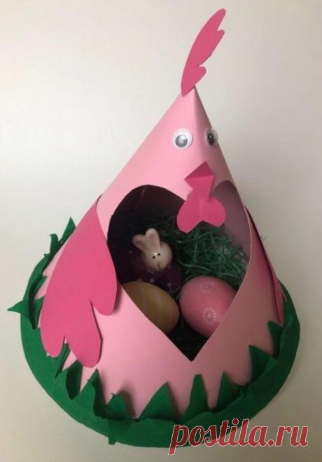 Курочки с сюрпризом Курочки с сюрпризомСначала вырежьте отверстие - и только потом склеивайте конус.