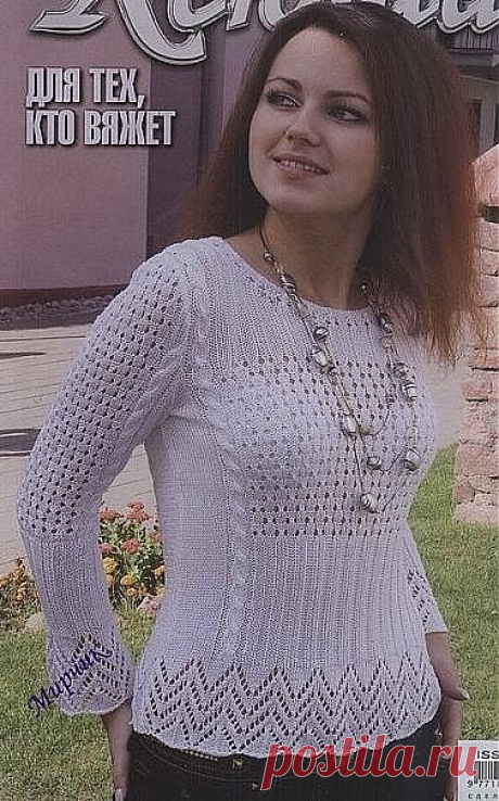Хорошенькая кофточка спицами..
