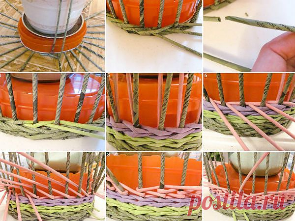 10 шагов как сделать плетеную вазу своими руками Необычную вазу для цветов из обычной бутылки или флакона можно смастерить, если оплести их нитями. Удобнее это делать из тонкой нити, предварительно ее подкрасив. Лучше, если вы возьмете сосуд причудливой формы.| BlogDIY.ru