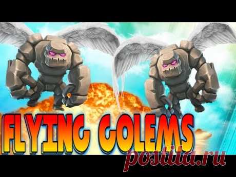 CLASH OF CLANS - FLYING GOLEMS WTF! "FUNNY MOMENTS+TOWN HALL 10,TH9,TH8 TROOP ATTACK STRATEGY! (NEW)
