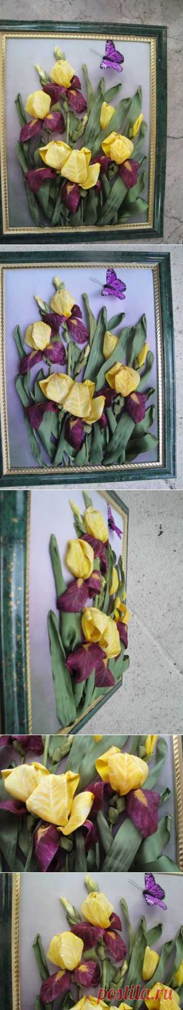 Пришла весна...цветут ирисы / Вышивка / Вышивка лентами