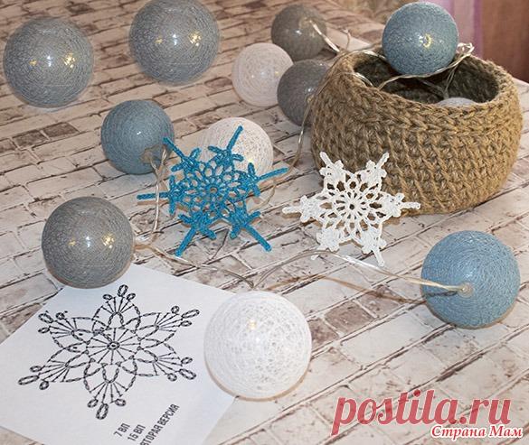 Простые и красивые снежинки крючком