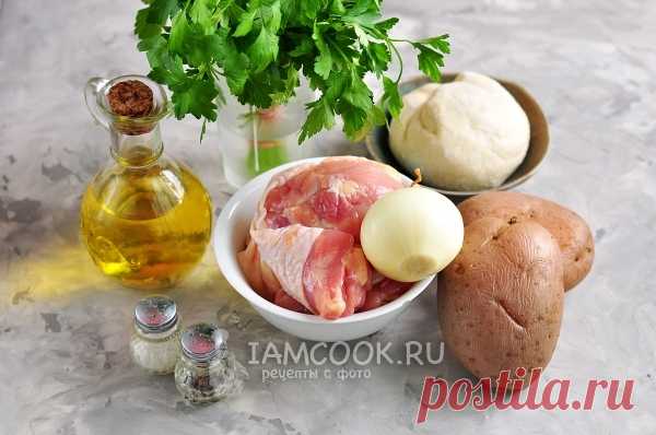 Картошка с курицей в тесте в духовке — рецепт с фото пошагово