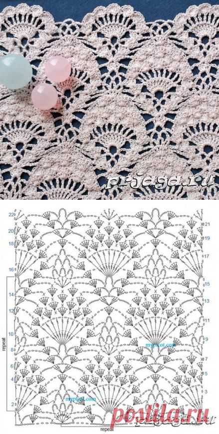 Узор "Текстурный ананас" крючком