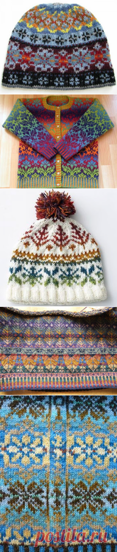 "Вязание в стиле Fair isle: снуды, шарфы, шапки..." (подборка + схемы)