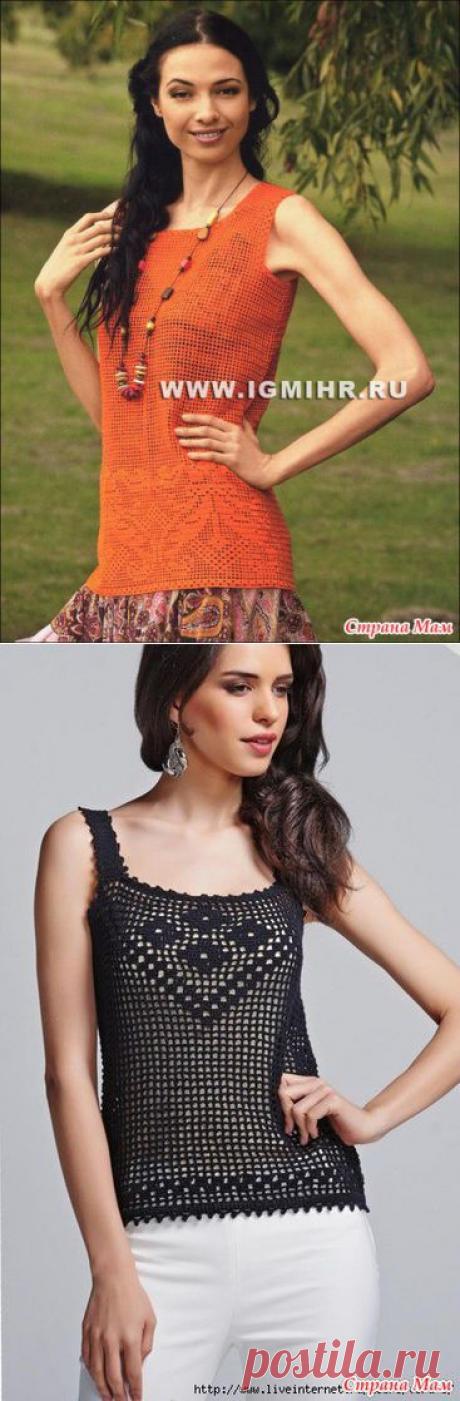 2 топа в филейной технике - Все в ажуре... (вязание крючком) - Страна Мам