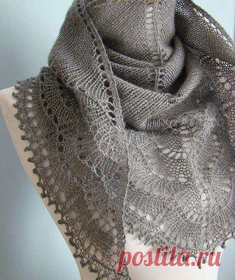 Красивое вязание | Красивая шаль "Холден" спицами