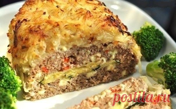 ЗАПЕКАНКА ИЗ ФАРША В КАРТОФЕЛЬНОЙ "ШУБКЕ"