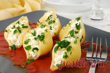 Ракушки, фаршированные сыром