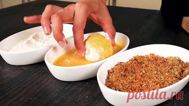 Запеченные шарики из картофеля и сыра