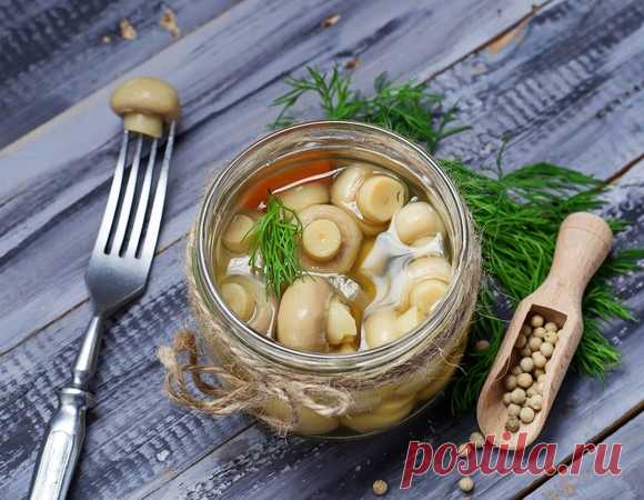 Быстрые маринованные шампиньоны — для закуски и к мясу 16.06.25