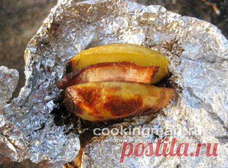 Картошка запеченная с салом в фольге - Кулинария для мужчин