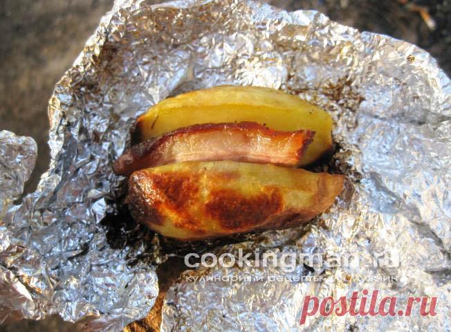 Картошка запеченная с салом в фольге - Кулинария для мужчин
