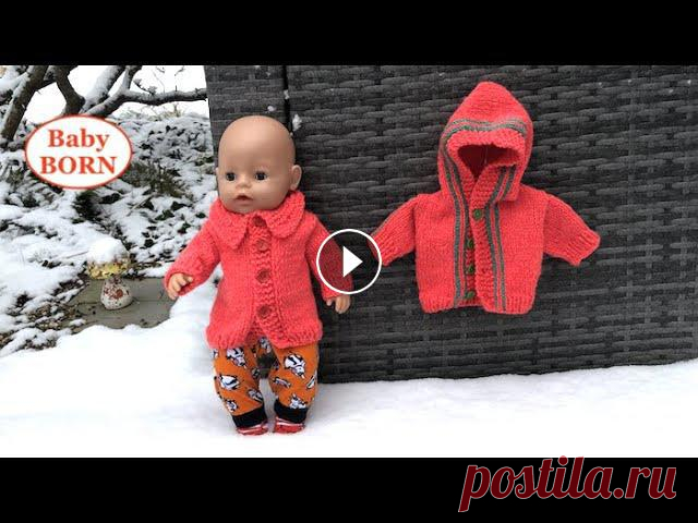 Baby BORN. МК: Кофточка спицами / Жилетка спицами / Курточка с капюшоном спицами. Одежка для пупсов

шапочки для новорожденных крючком
