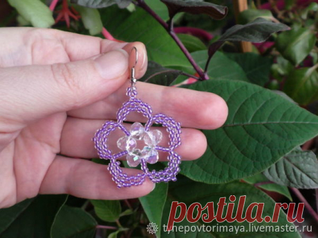 Весенние серьги из бисера и ронделей