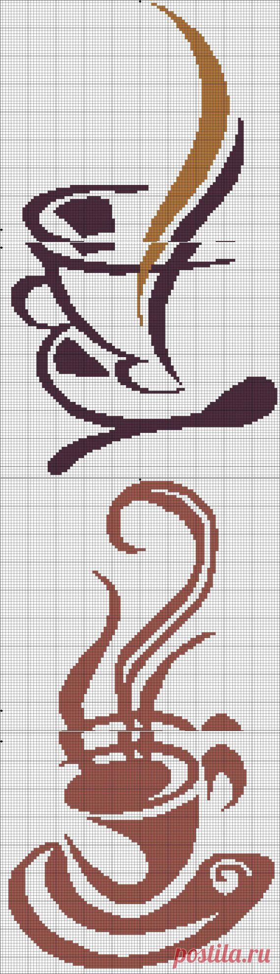 Кофе. Монохром 1 / Схемы вышивки крестиком / PassionForum - мастер-классы по рукоделию