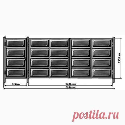 Ворота филенка с калиткой рядом№6-2мх5м