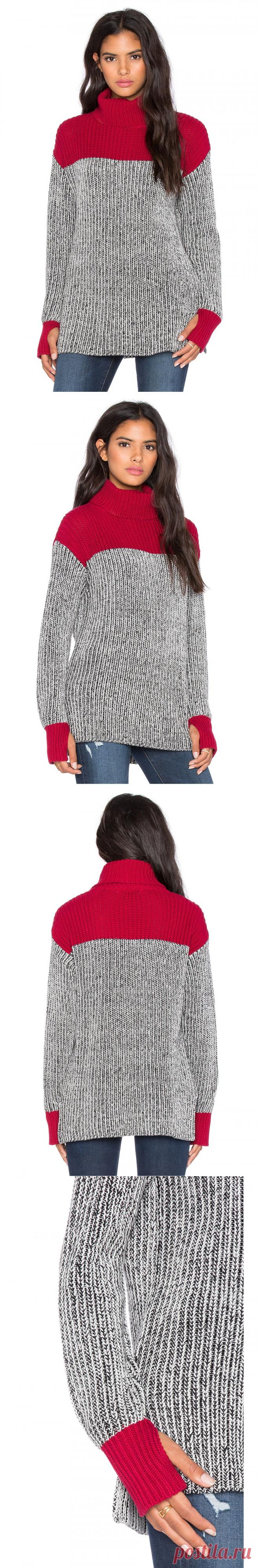 525 america СВИТЕР-ВОДОЛАЗКА в цвете Монро Красный Комбо | REVOLVE