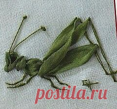 Приемы вышивания лентами насекомых — Рукоделие