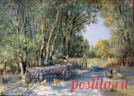 &quot;сельской дворик&quot;масло\холст 50х70\авторская