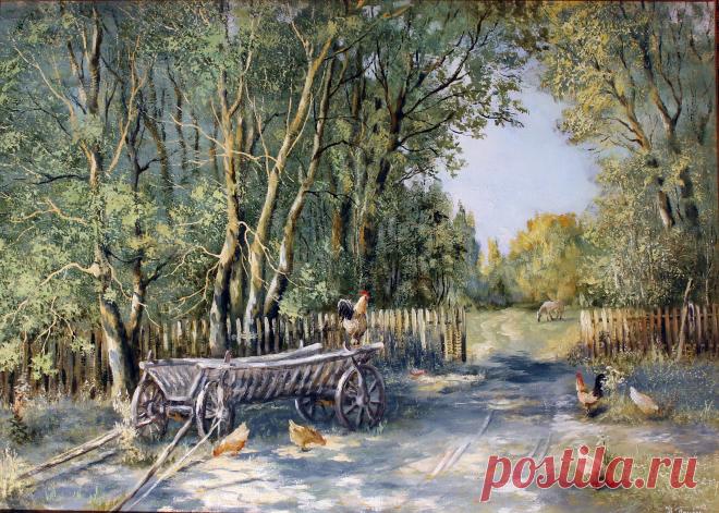 "сельской дворик"масло\холст 50х70\авторская