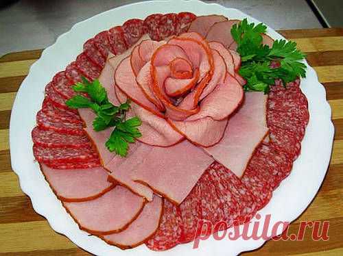 Нарезка и закуска на праздничный стол: идеи украшений - УКРАШЕНИЕ БЛЮД - Каталог статей - «Наш город рецептов»