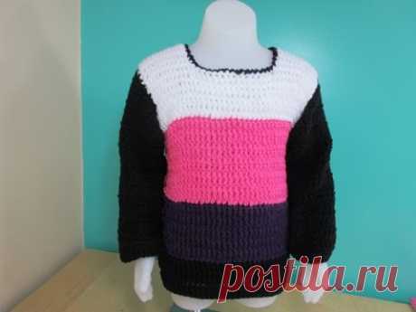 Crochet sweater for toddlers or kids from 3 to 5 years old- with Ruby Stedman