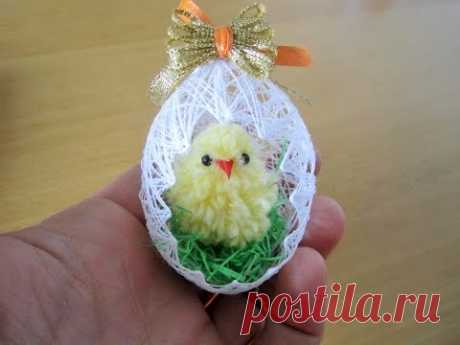 Osterei aus Faden. DIY